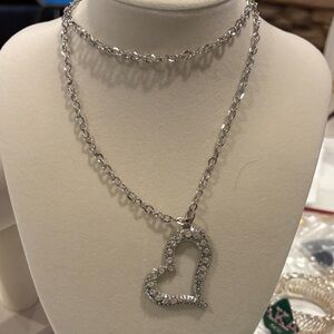 Elegant Silver Heart Pendant Necklace